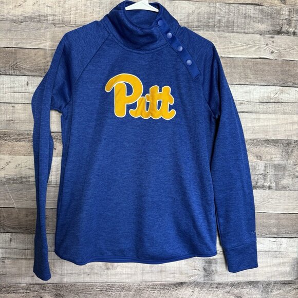 Colosseum Pitt Panthers Women's Snap Neck Sweatshirt Size M Pittsburgh NCAA - Picture 1 of 8